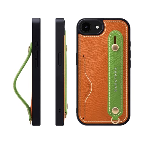 HANATORA for iPhone 17e 16e �P�[�X �{�v �ϏՌ� �w�ʃx���g �J�[�h�|�P�b�g �X�}�z�P�[�X �X�}�z �X�^���h�@�\ �l�b�N �X�g���b�v �t�� �G���{�X���U�[ �M�t�g �}�O�l�b�g�Ȃ� �I�����W+�O���[�� NCGH-16e-Orang