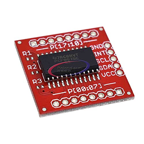 Reland Sun PCF8575 I O Extension Shield Module I2C IIC Communication Control 16 I O Ports (red)