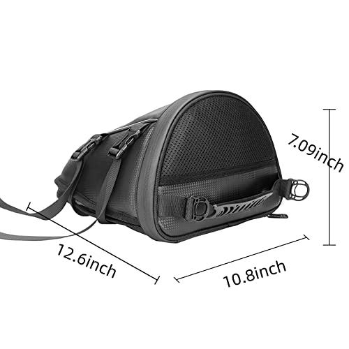 Leopauto Motorcycle Tail Bag, Waterproof Motorbike Rear Seat Storage Bag Compatible With Yamaha Honda Kawasaki Suzuki Harley, Black #TOP2
