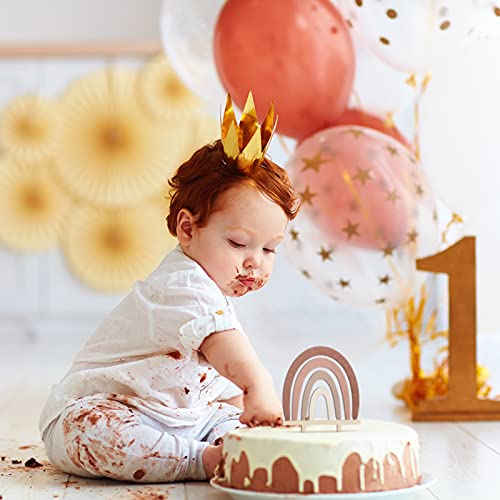 13 Pieces Wooden Boho Rainbow Cake Topper Rainbow Cupcake Toppers Bohemian Party Cake Decoration Set For Birthday Party Decorations Neutral For Boy Girl Rainbow Theme Party Decor #TOP2