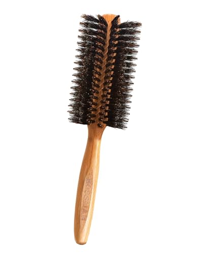 Bossman Boar & Nylon Bristle Round Hair Brush, 2 Inch - Blow Dryer Brush for Styling, Curling, Detangling, and Straightening