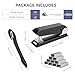 Desktop Stapler with Rotatable Swing-Arm, 25-Sheet Capacity, Heavy-Duty Black Metal Construction for Office, Booklet and Paper Binding