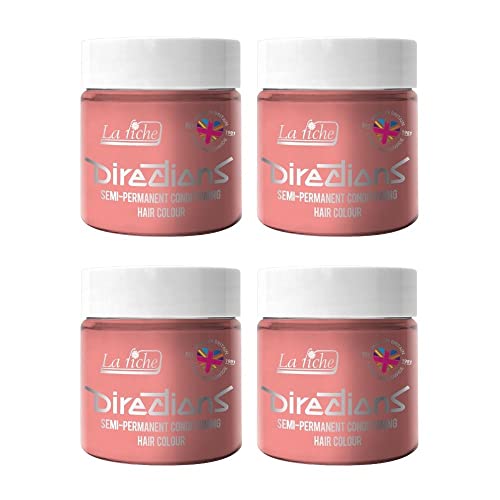 4 x La Riche Directions Semi-Permanent Hair Color Bote de 100 ml (Pastel Pink)