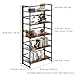 BHG Vintage Multifunctional Folding Bookshelf, No-Assembly Plant Stand Storage Rack Shelves for Home Office (Fire, 5-Tier)
