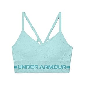 Under Armour Women's Seamless Low Impact Long Heather Bra , Breeze (441)/Cosmos , Medium