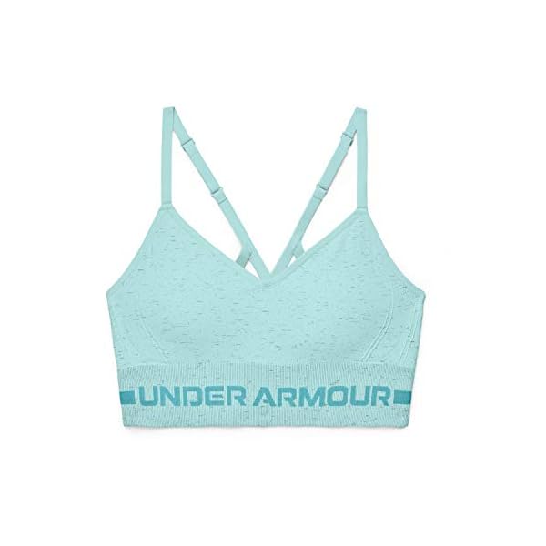 Under-Armour-Womens-Seamless-Low-Impact-Long-Heather-Bra Under Armour Women's Seamless Low Impact Long Heather Bra , Breeze (441)/Cosmos , Medium
