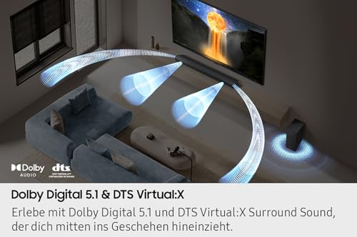 SAMSUNG HW-B760GF B-Series 5.1-Kanal-Soundbar für Fernseher, TV-Lautsprecher mit kabellosem 6,5"-Subwoofer, Dolby Digital 5.1 und DTS Virtual:X, Q-Symphony, Game Mode, Adaptive Sound
