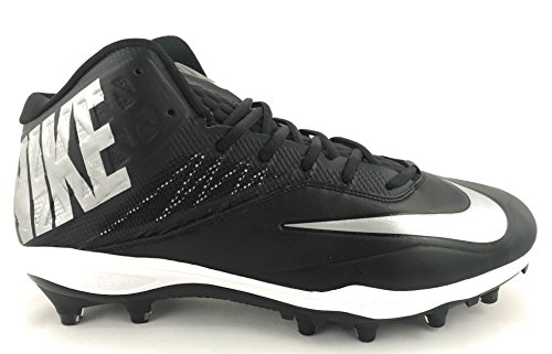 Nike Zoom Code Elite 3/4 TD Football Cleats (12.5, Black/Metallic Silver) (19)