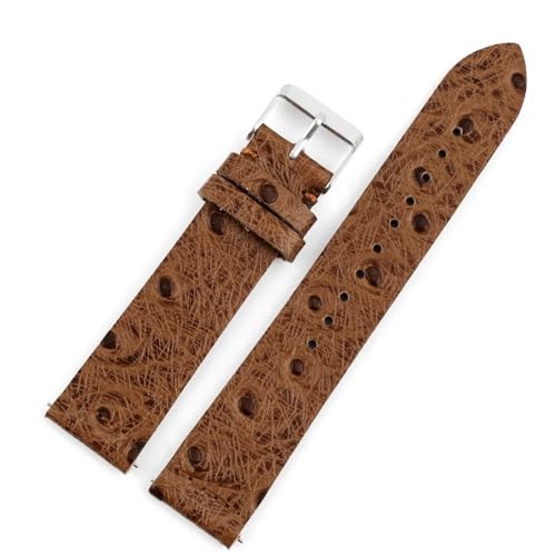 Bracelet véritable autruche café 19mm pour remplacer votre sangle