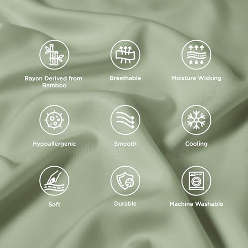Image of Bedsure King Size Pillow Cases Set of 2, 100% Rayon Derived from Bamboo