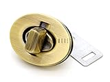 CRAFTMEMORE 2pcs Oval Twist Turn Locks Purse Closure Leathercraft Accessory Turn Lock Clasp (Medium 28x22 mm, Brushed Brass)