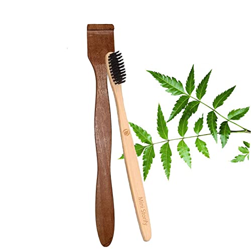 1. Kids Bamboo Manual Tooth Brush-Charcoal Soft Bristles,Natural,Oral Cleaning,Eco-Friendly|1.Pure Neem Wood Tongue Cleaner/Tongue Scraper For Adults&Kids(Pack Of 2)-image-13