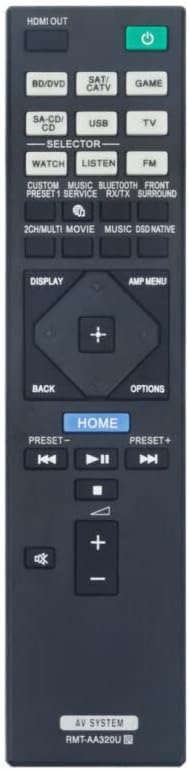 Replacement Remote Control Work for TV/Audio/Projector RMT-AA320U for Sony AV Receiver STR-ZA810ES