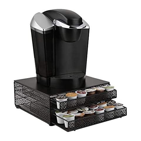 Mind Reader Storage Drawer Coffee Pod Holder, 72 Capacity, Black Cover