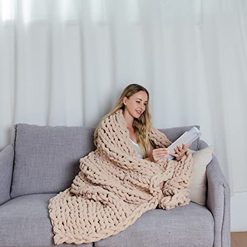 Chenille Yarn, Super Soft Chunky Knit Chenille Yarn,Diy Jumbo Giant For Knitted Blanket Cloth Hat Home Decor Khaki 0.55 Lbs #TOP5