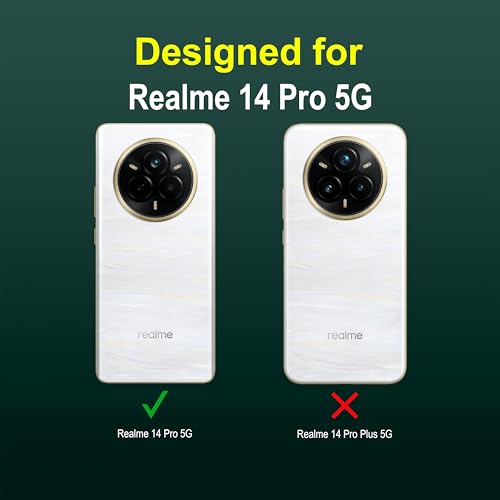 Image of amazon basics Back Case Cover for Realme 14 Pro 5G | Compatible 14 Back Cover | Liquid Silicon Magic Case with Camera Protection | Dark Green
