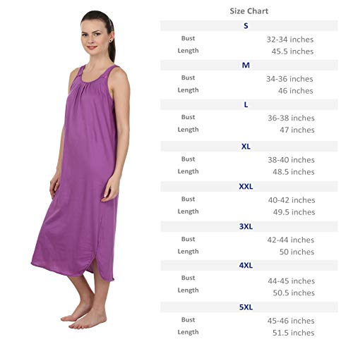 Image of BLAZON Women's Cotton Hosiery Solid Maxi Nighty Slip (Pack of 2) Available Sizes: S, M, L, XL, 2XL, 3XL, 4XL, 5XL