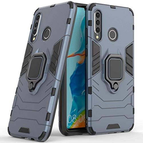Teléfonos Celulares, Wireless Compatible con Huawei P30 Lite Funda, Anillo Metálico Sujeción Soporte Antichoque Rígido Caja (Funciona con el Montaje de Coche Magnético) Doble Capa...