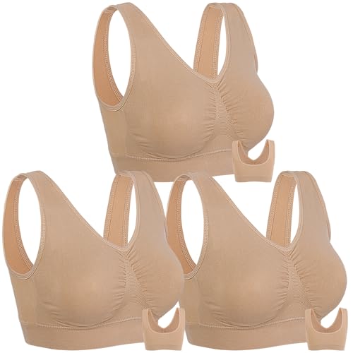 Image of Onory 3 Pack Sports Bras for Women Wirefree Padded Workout Yoga Gym Fitness Bra Medium Support