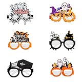 Ovanda 6 Stück Halloween Papierbrillen, Halloween Brillen, Partybrillen Set Halloweens Accessoires, Karneval Halloweens Party Deko Foto Requisiten, Fledermaus und Spinne Kreative Kostümaccessoires