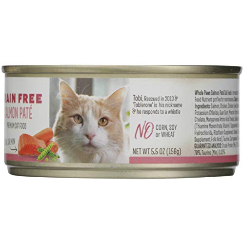 Image of Whole Paws, Grain-Free Wet Cat Food, Salmon Pate Loaf Recipe, 5.5 Ounce