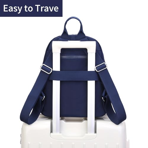 Image of Tanweibago Mini Nylon Women Backpacks,11L Small Ladies backpacks Casual Lightweight Women Shopping Travel Daypack (Dark Blue)