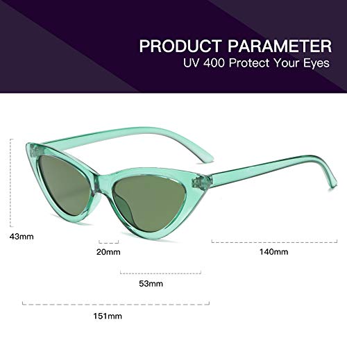 Image of Retro Vintage Narrow Cat Eye Sunglasses for Women Clout Goggles Plastic Frame