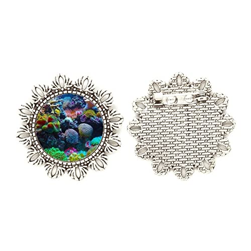Broche de gancho de flor de plata de ciencia natural el regalo mediano ideal para el pecho