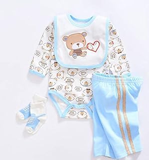 Medylove Reborn Baby Doll Clothes Boy 4pcs for 17- 18 inch Reborn Doll Boy Blue Outfit Set