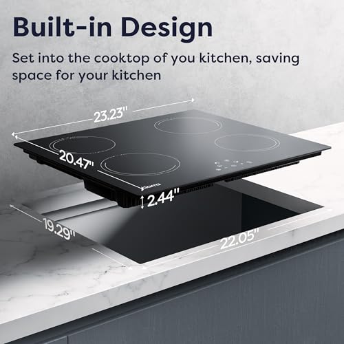 Image of CDV 24 Inch Induction Cooktop 4 Burners 6000W