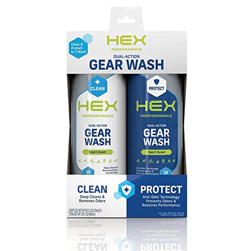 HEX Performance Sport Scent Dual Action Gear Wash, 16oz - Designed for Lacrosse Pads, Hockey Gear,...