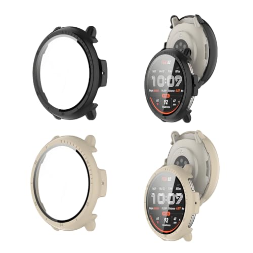 Coque rigide Amazfit Active 2 noire et blanc lait protection intégrale élégante