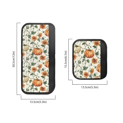 Image of Fridge Door Handle Covers Set of 6 Kitchen Appliance Decor Handles Glove Anti-Slip Protectors Washable Fabric Refrigerator Decor Accessories, Pumpkin Sunflower Light Beige Fall Autumn Decor