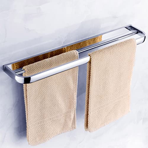 Porte-serviettes salle de bain cuivre double barre 50 cm Safehappy mural