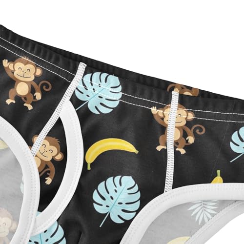 CHIFIGNO Cute Cartoon Monkeys Black Boys Briefs Cotton Boy Underwear Soft Printed Brief Underwear4