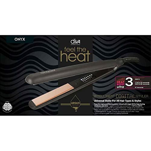 Image of Diva Pro Styling Digital Hair Straightener Ceramic Plates Automatic Shut-Off 3 m Long Cable Black