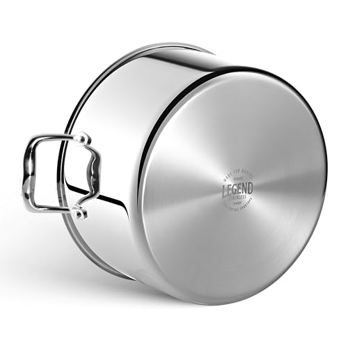 LEGEND COOKWARE 5-Ply Stainless Steel 10-Quart Stock Pot with Lid - Induction Compatible, Oven Safe 800°F - Non-Toxic, No Coatings - Even Heating, Won't Warp - Built to Last Generations - Image 7