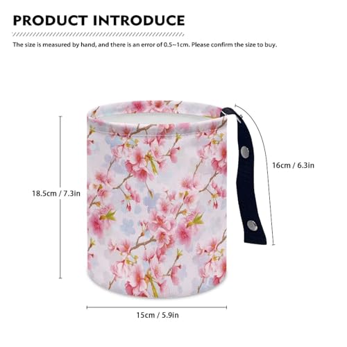 Image of Cute Flower Design Car Trash Bin Hanging, Waste Basket - Cute, Portable, Collapsible, Waterproof Rubbish Bag for Back Seat, Floor, or Hanging Headrest