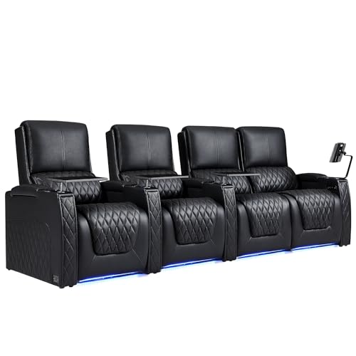 Weilianda Astronaut Zero Gravity Home Theater Seating Top Grain Leather Recliner Sofa Power Headrest...