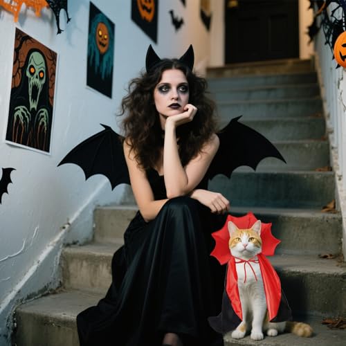 Disfraz de vampiro para perro grande miniatura 6
