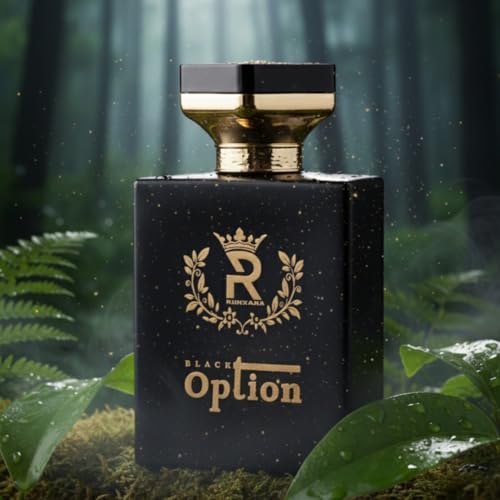 Image of Ruhvana's Option Black Perfume Spray for Women - 100ml Oriental Vanilla Long-Lasting Fragrance|Apparel Parfum| Fruity & Floral|vanilla, patchouli, cedar, and cashmere wood| Perfect For Gift|Eau De Parfum | Premium Long-Lasting Attar Perfume Oil for Daily & Special Use