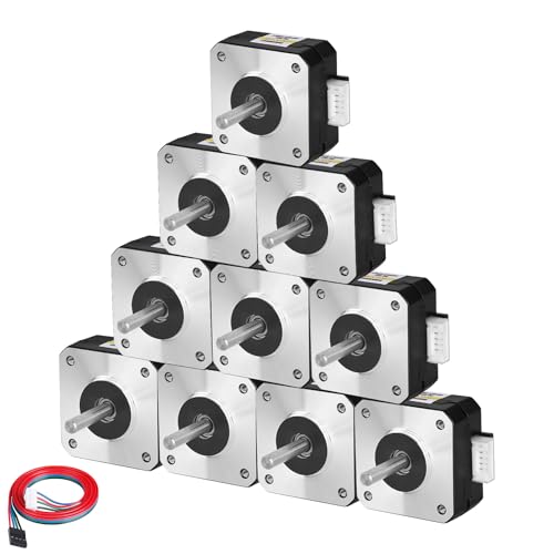 Moteur pas à pas Nema 17 bipolaire 1.8° lot de 10 pièces de 42x21mm pour CNC et robotique