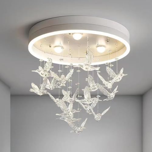 Éclairage suspension moderne rond blanc D50cm pour chambre coucher