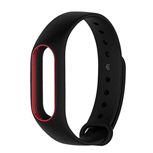Correa Recambio para XIAOMI MI Band 2, Pulsera Brazalete Ajustable, Color Negro - Rojo