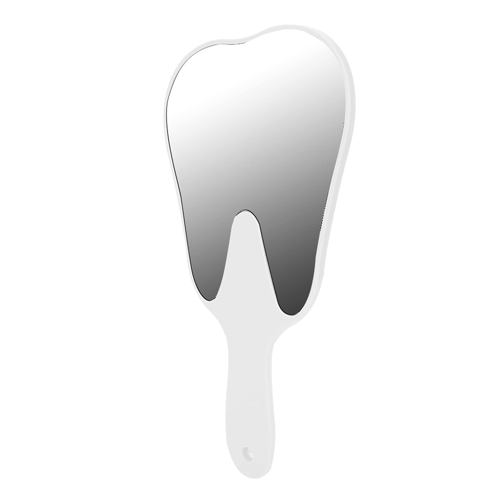 Espejo De Mano En Forma De Diente Espejo De Maquillaje Lindo Espejos Dentales De Plástico De Mano Con Mango Espejo De Mano Cosmético Para Mujeres Hombres Accesorio Dental(White)