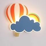 ZQBHK Rainbow Lights Kids Fire Balloon LED Cloud Light Fixture Hardwired Cartoon Nursery Nordic Wall Lamp for Girls Boys Bedroom Children Bedside Room