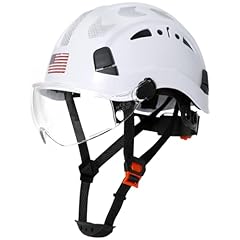 A White Hard Hat with Clear Visor