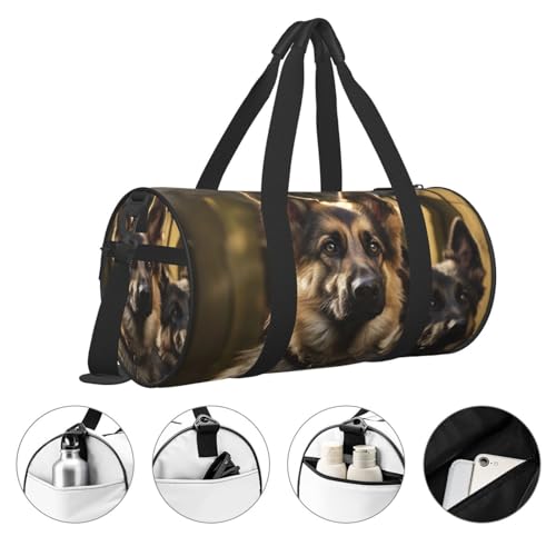 Sports Gym Bag for Women Men Travel Duffel Bag Tote Weekender Bag German shepherd Carry on Overnight Bag for Travel Swimming Fitness Workout Sports Duffle Bag3
