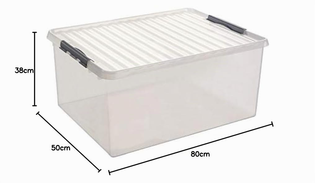 SUNWARE Q-Line Box - 120 Liter - 80 x 50 x 38cm - transparent/metallic
