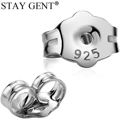 STAY GENT 30 Pairs Earring Backs, 925 Sterling Silver Butterfly Ear Rings Back Stud Clutches for Earrings Lifters and Studs, Hypoallergenic Earring Backs for Women and Girls